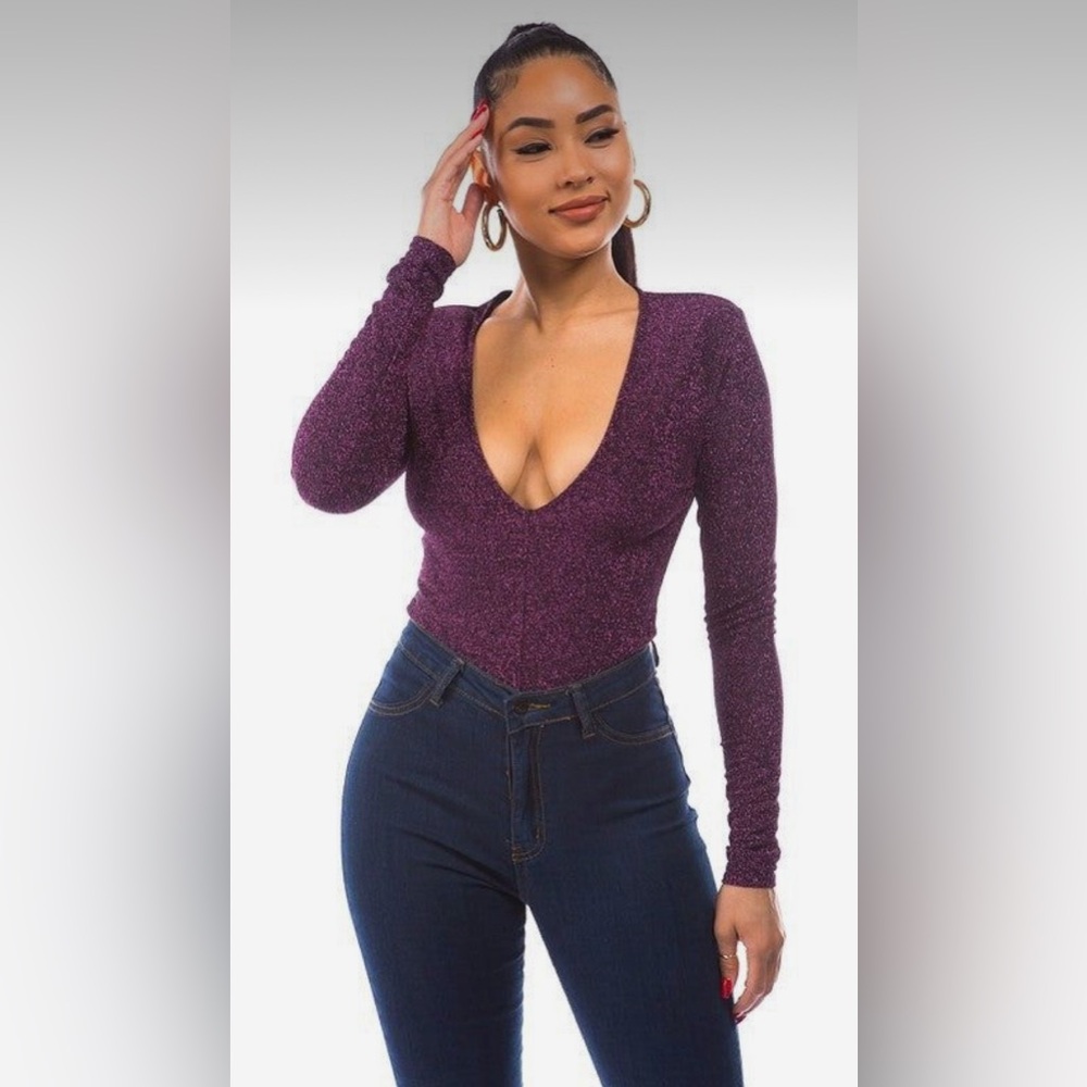 Zara Shimmery Knit Bodysuit Size Medium- NWT